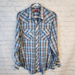 Men's Chute longsleeve pearl snapped shirt, size Medium